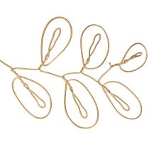 Itens Guirlanda de flores de metal, arame para coroa de flores, decoração de verão, decoração de parede, dourada, 110 cm