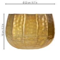 Itens Vaso decorativo de metal, latão, Ø22/18/14cm, conjunto de 3