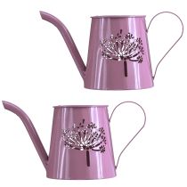 Itens Regador decorativo de metal, com desenho de dente-de-leão rosa, 12 cm, 2 peças