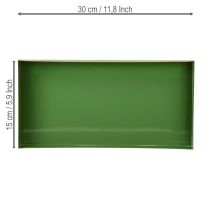 Itens Bandeja decorativa de metal bandeja retangular de metal verde 30×15cm