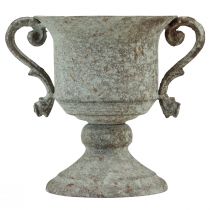 Itens Troféu decorativo de metal com alça marrom branco Ø13,5cm Alt.19,5cm