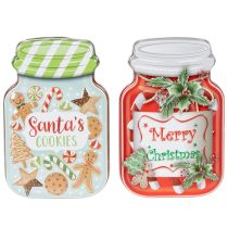 Itens Lata de metal para biscoitos com motivo natalino, 15 cm, 2 unidades.