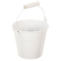 Itens Baldes de metal, brancos, Ø12cm, A10cm, 8 peças