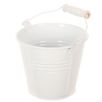 Itens Baldes de metal, brancos, Ø12cm, A10cm, 8 peças