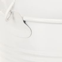 Itens Baldes de metal, brancos, Ø12cm, A10cm, 8 peças