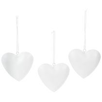 Itens Pingentes em forma de coração com estampa floral para decoração de parede, 7 cm, conjunto de 6 peças