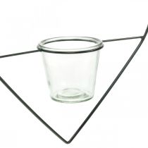 Itens Lanterna coração metal 28cm suporte tealight para pendurar vidro 9cm