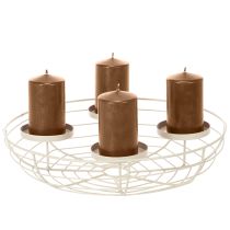 Itens Castiçal redondo em formato de coroa do Advento para quatro velas ou velas pequenas, 35 cm