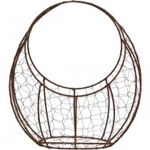 Itens Cesta de arame plantador de metal decoração de primavera cesta de páscoa marrom pátina H34cm L30cm