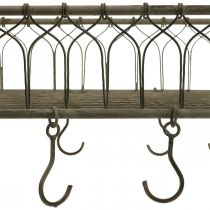 Cesto quadrado de metal com gancho para pendurar decoração metal 50x30,5x12,5cm