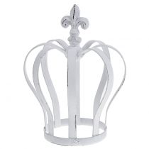 Itens Coroa de metal branca Ø13cm Alt.17,5cm