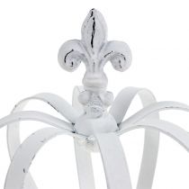 Itens Coroa de metal branca Ø13cm Alt.17,5cm