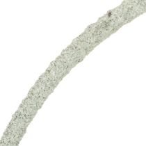 Itens Anel decorativo de metal sobre suporte de madeira para decoração de mesa, 43 cm