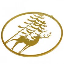Itens Anel decorativo ouro para pendurar veado decoração de metal Natal Ø38cm