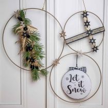 Anel de metal decoração anel Scandi anel deco loop dourado Ø30cm 4uds