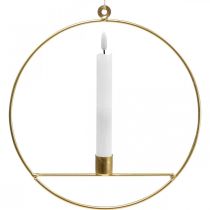 Itens Suporte de vela para pendurar anel decorativo de metal dourado Ø25cm 3pcs