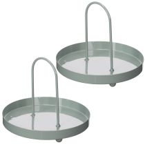 Itens Bandeja decorativa para uso na cozinha e para enfeitar a mesa de jantar, com alça alta, 18 cm