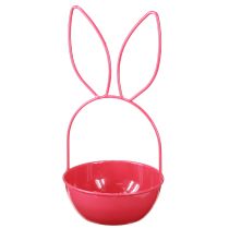 Itens Vaso de Páscoa decorativo em forma de coelho, cesto de metal para uso interno/externo, 33 cm