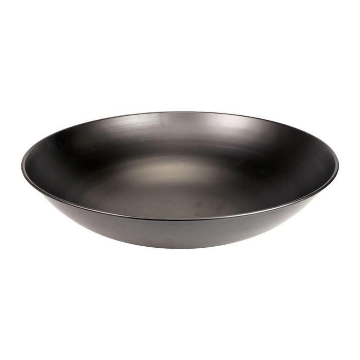 Tigela decorativa de metal Tigela redonda preta de metal com base Ø40cm