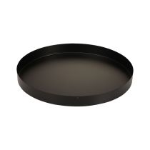 Bandeja de metal redonda para velas preta Ø20cm Alt.2,5cm