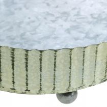 Bandeja para decoração, bandeja de velas oval, decoração de metal prata, verde shabby chic L25/22/18cm A6cm conjunto de 3