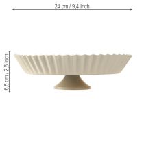 Itens Prato decorativo retrô cinza com base metálica Ø24cm 2 unidades