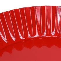 Itens Prato decorativo retrô de metal com base de metal vermelho Ø24cm 2 unidades