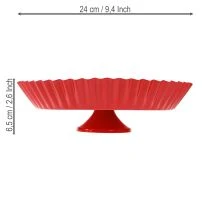 Itens Prato decorativo retrô de metal com base de metal vermelho Ø24cm 2 unidades