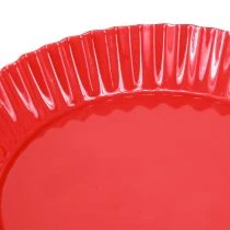 Itens Prato de metal vermelho pequeno prato decorativo com base de metal Ø14cm 2 peças