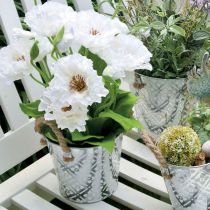 Itens Vaso de metal para plantar, vaso de flores com alças, floreira com motivos florais Ø18cm