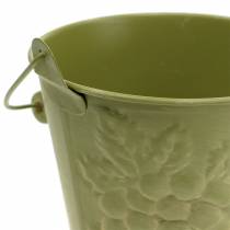 Itens Balde decorativo de frutas lavadas amarelo, laranja, verde Ø15cm H14cm conjunto de 3