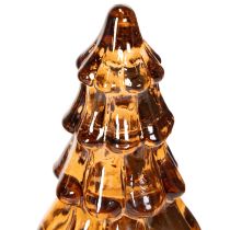 Itens Árvore de Natal de vidro com luzes LED para decoração de interiores, funciona a pilhas, 13 cm, 2 peças.