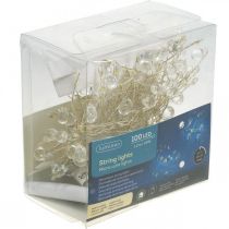 Itens Cadeia de luz de cluster LED temporizador de queda interno branco quente 1,2 m