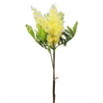 Planta artificial prata acácia mimosa floração amarela 53 cm 3 unidades