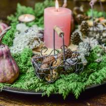 Itens Variação de mini cesto de arame com cabo de madeira, marrom ferrugem, Alt.10,5–11,5cm, 9 peças