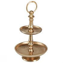 Itens Mini decoração de metal etagere ouro fosco decoração de mesa de 2 camadas Alt.22cm