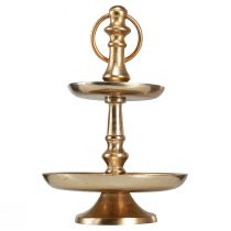 Itens Mini decoração de metal etagere ouro fosco decoração de mesa de 2 camadas Alt.22cm