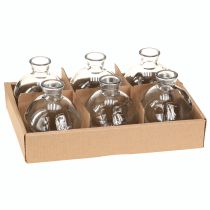 Itens Mini Vasos de Vidro Bulboso Azul Tingido Ø7,5cm H9cm 6 peças