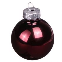 Itens Mini bolas de vidro para Natal em Berry Ø3cm 22 un