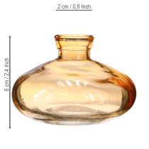 Itens Mini vasos de vidro bulbosos planos na cor laranja Ø9cm 6 peças