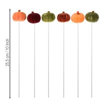 Itens Mini decoração de abóbora no palito decoração de outono 6 cores Ø4cm 18 peças