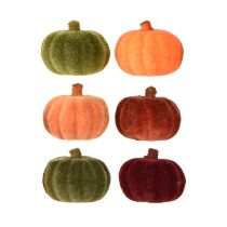 Itens Mini decoração de abóbora flocada decoração de dispersão 6 cores Ø4cm 24 peças