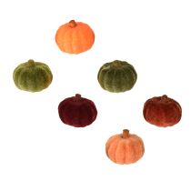 Itens Mini decoração de abóbora flocada decoração de dispersão 6 cores Ø4cm 24 peças