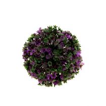 Itens Mini bola decorativa roxa com flores artificiais Ø10cm 1ud