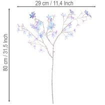 Itens Ramo artificial florido com flores iridescentes, 80 cm