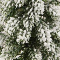 Itens Mini árvore de Natal com base de madeira verde branco Ø8cm Alt.18cm 3 unidades