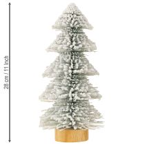 Itens Mini árvore de Natal iluminada LED abeto com neve 28cm