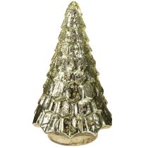 Itens Mini árvore de Natal com iluminação LED verde ouro 28cm