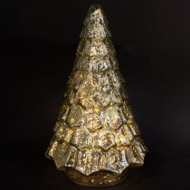 Itens Mini árvore de Natal com iluminação LED verde ouro 28cm