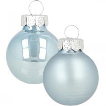 Itens Mini bola de natal vidro azul brilhante/mate Ø2.5cm 24p